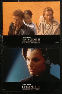 7d0128 ATTACK OF THE CLONES 10 French LCs 2002 Star Wars, Christensen & Natalie Portman!