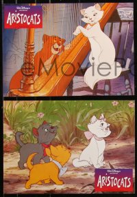7d0187 ARISTOCATS 8 German LCs R1990s Walt Disney feline jazz musical cartoon, great colorful images!