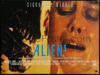 7g0128 ALIEN 3 British quad 1992 completely different close-up of Sigourney Weaver & alien!