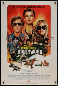 7g1064 ONCE UPON A TIME IN HOLLYWOOD advance DS 1sh 2019 Tarantino, montage art by Steve Chorney!