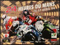 7g0642 24 HOURS OF LE MANS 16x21 French special poster 1994 motorcycle racing, great image!