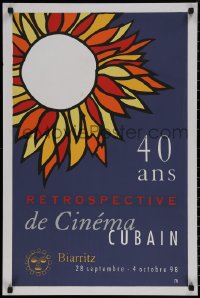 7g0496 40 ANS RETROSPECTIVE DE CINEMA CUBAIN 20x30 Cuban film festival poster 1998 colorful flower!