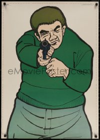 7g0655 ATS QUIKSLIP TARGET COVERS 2-sided 25x35 special poster 1974 guy wearing green shirt w/gun!