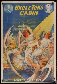 7g0502 UNCLE TOM'S CABIN 28x41 stage poster 1920s stone litho of Ascension of Eva into Heaven!