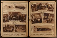 7g0423 AMERICAN LIBRARY ASSOCIATION group of 2 15x20 WWI war posters 1910s Library War Service!
