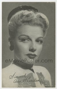 7h0415 ANN SHERIDAN 4x6 fan photo 1950s great head & shoulders portrait with facsimile signature!