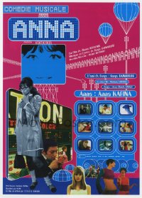 7h0544 ANNA Japanese 7x10 R2000s Pierre Koralnik directed, different images of Anna Karina!