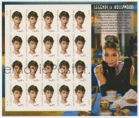 7h0267 AUDREY HEPBURN Legends of Hollywood stamp sheet 2002 contains 20 postage stamps!