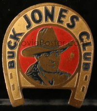 7h0047 BUCK JONES 1x2 club pin 1930s great image of the cowboy star within a horseshoe!