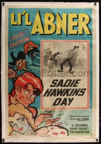 7h0021 SADIE HAWKIN'S DAY linen 1sh 1944 first in Al Capp's Li'l Abner cartoon series, ultra rare!
