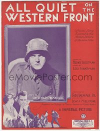 7h0982 ALL QUIET ON THE WESTERN FRONT sheet music 1930 official song inspired by the movie!