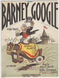7h0984 BARNEY GOOGLE sheet music 1923 Fox Trot, great comic strip cartoon artwork by Billy DeBeck!