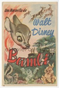 7h0629 BAMBI Spanish herald 1950 Disney cartoon classic, different art with Thumper & Flower!