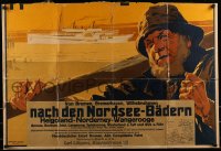 7h0136 NACH DEN NORDSEE-BADERN INCOMPLETE 25x37 German travel poster 1900s Felix Schwormstadt art!