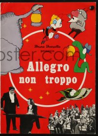 7h1031 ALLEGRO NON TROPPO Italian promo brochure 1978 great cartoon art, in English and French!