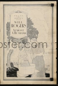 7h1188 ALMOST A HUSBAND pressbook 1919 early Will Rogers, includes equally rare press sheet!