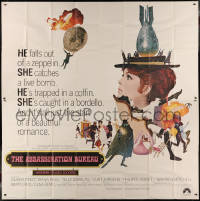 7j0056 ASSASSINATION BUREAU int'l 6sh 1969 Diana Rigg, cool McGinnis art, zeppelins, bombs, bordellos