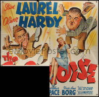 7j0060 BIG NOISE INCOMPLETE 6sh 1944 Stan Laurel & Oliver Hardy w/ Sherlock Holmes deerstalker hats!