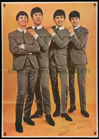 7j0050 BEATLES 39x55 commercial poster 1960s John, Paul, George & Ringo in matching suits & ties!