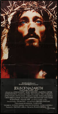 7j0028 JESUS OF NAZARETH English 3sh 1977 Franco Zeffirelli, close up of Robert Powell as Christ!