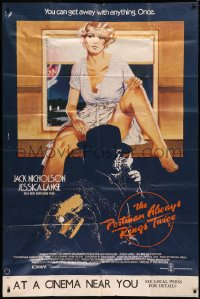7j0022 POSTMAN ALWAYS RINGS TWICE English 40x60 1981 different art of Nicholson & Jessica Lange!