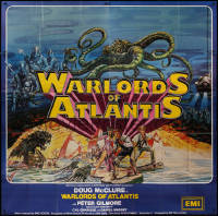 7j0025 WARLORDS OF ATLANTIS English 6sh 1978 really cool Josh Kirby fantasy art with sea monsters!