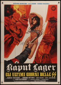 7j0313 ACHTUNG THE DESERT TIGERS Italian 1p 1977 wild artwork of Nazis whipping naked woman!