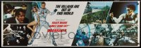 7j0021 MOONRAKER int'l 20x60 paper banner 1979 Roger Moore as James Bond, photo montage + Goozee art!