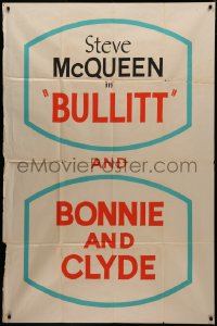 7j0018 BONNIE & CLYDE/BULLITT 40x60 special poster 1969 ultra rare double bill, one of a kind!