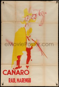 7j0044 FRANCISCO CANARO 29x43 Argentinean music poster 1930s two-color art of dancer, ultra rare!