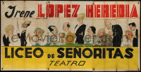 7j0045 LICEO DE SENORITAS 43x88 Argentinean stage poster 1937 great F.P. Fresno art of the cast!