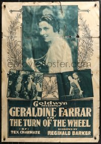 7j0002 TURN OF THE WHEEL rotogravure 1sh 1918 Geraldine Farrar saves broke Monte Carlo gambler, rare!