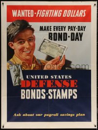 7j0039 UNITED STATES DEFENSE BONDS STAMPS 42x56 WWII war poster 1942 make every pay-day bond-day!