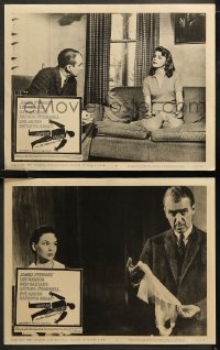 7k0913 ANATOMY OF A MURDER 2 LCs 1959 Preminger, Stewart in both, smoking Lee Remick, Kathryn Grant!