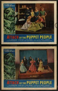 7k0586 ATTACK OF THE PUPPET PEOPLE 7 LCs 1958 special effects images with tiny people & giant props!