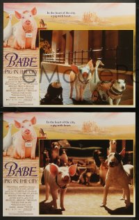 7k0386 BABE PIG IN THE CITY 8 LCs 1998 George Miller's talking pig, cool images of animals!