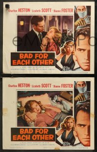 7k0387 BAD FOR EACH OTHER 8 LCs 1953 great images of Charlton Heston & sexy bad girl Lizabeth Scott!