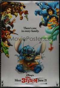 7m0060 LILO & STITCH lenticular 1sh 2002 Disney Hawaiian fantasy cartoon, Stitch wearing a collar!