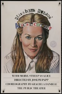 7m0192 ALICE IN CONCERT 25x38 stage poster 1980 artwork of Meryl Streep in title role by Paul Davis!
