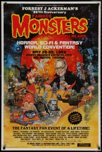 7m0002 FAMOUS MONSTERS OF FILMLAND 24x36 special poster 1992 Freas art, advertising convention!