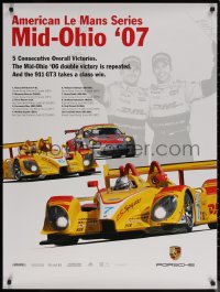 7m0036 PORSCHE 30x40 German special poster 2007 drivers and art of race car, Le Mans Mid-Ohio!