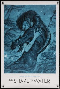 7m0040 SHAPE OF WATER heavy stock 27x40 special poster 2017 Guillermo del Toro, best James Jean art!