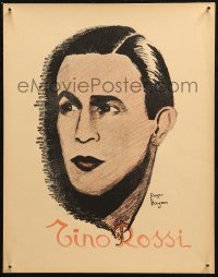 7m0047 TINO ROSSI 12x16 special poster 1930s cool close-up art of the French star by Roger Hayem!