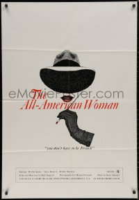 7p0360 ALL AMERICAN WOMAN 1sh 1976 Marilyn James, sexy art, you don't have to be French!