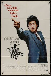 7p0370 AND JUSTICE FOR ALL int'l 1sh 1979 directed by Norman Jewison, Al Pacino is out of order!