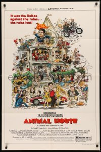 7p0374 ANIMAL HOUSE style B 1sh 1978 John Belushi, John Landis classic, art by Rick Meyerowitz!