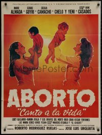 7p0132 ABORTO: CANTO A LA VIDA Mexican poster 1983 Mario Almada, Sergio Goyri, cool art!
