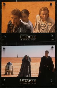 7p0063 ATTACK OF THE CLONES 8 French LCs 2002 Star Wars, Christensen & Natalie Portman!