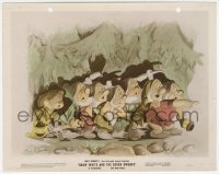 7r0002 SNOW WHITE & THE SEVEN DWARFS color-glos 8x10.25 still 1937 all 7 dwarves looking shocked!