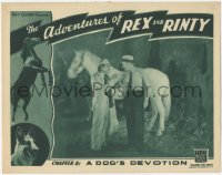 7r0845 ADVENTURES OF REX & RINTY chapter 8 LC 1935 German Shepherd & horse in border, Dog's Devotion!